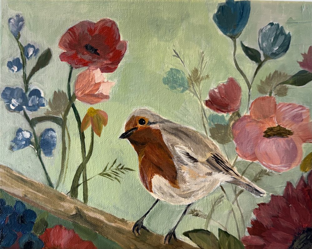Floral robin - Andrea Saravia